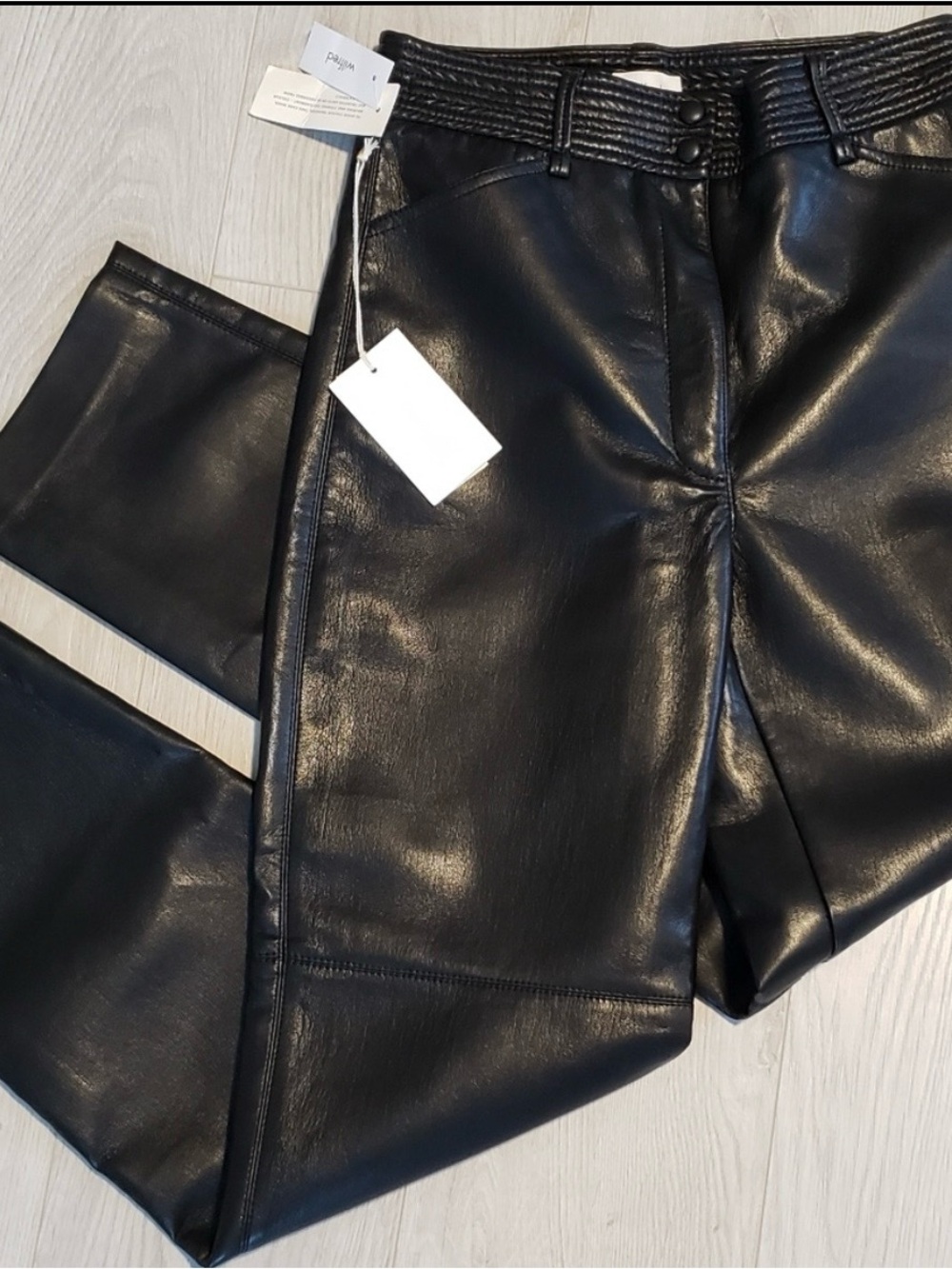 Wilfred Black Faux Leather High-Rise Pants